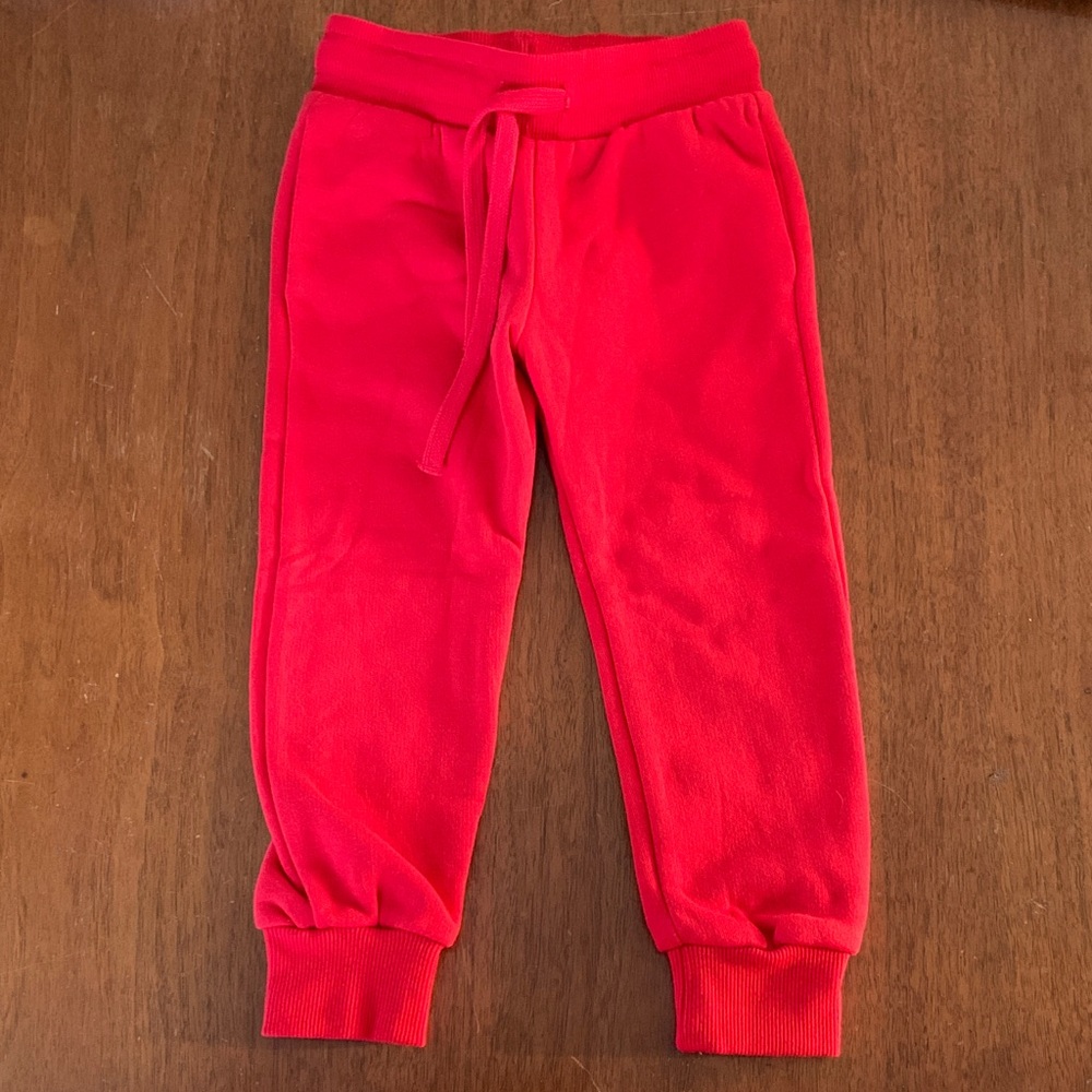 🍊5/$25 NWOT H&M Bold Red Kids Sweatpants Size 2T